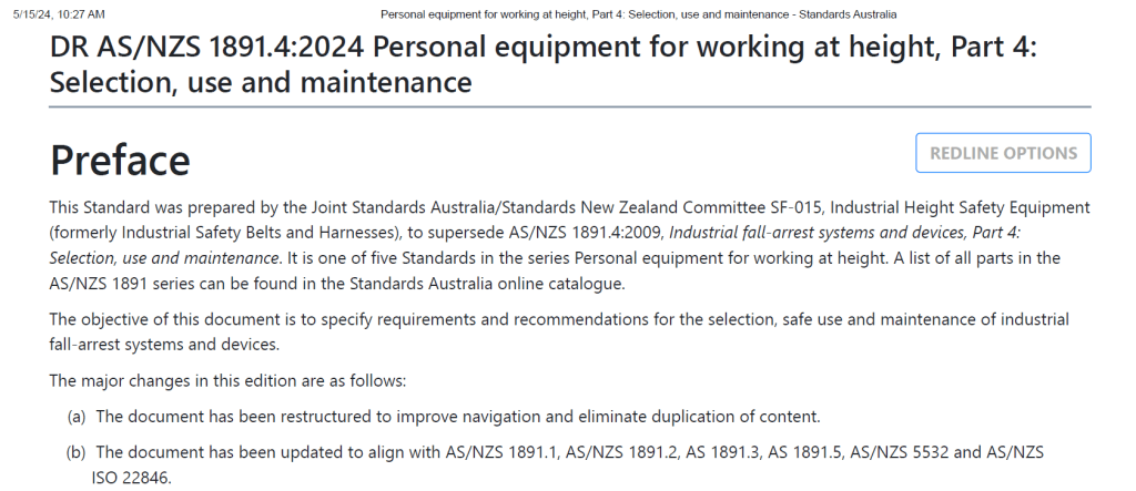 Draft of NEW AS/NZ1891.4 available for&nbsp;comment